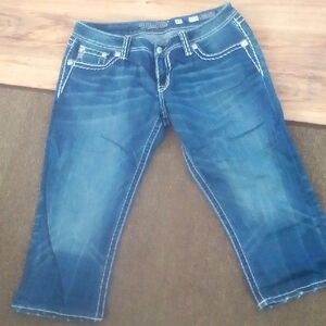 Miss Me Dark Blue Cropped Jeans